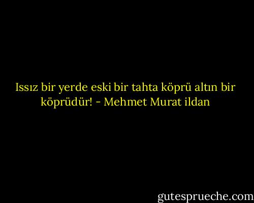 Issız bir yerde eski bir tahta köprü altın bir köprüdür! - Mehmet Murat ildan