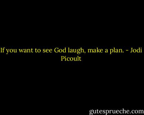 If you want to see God laugh, make a plan. - Jodi Picoult