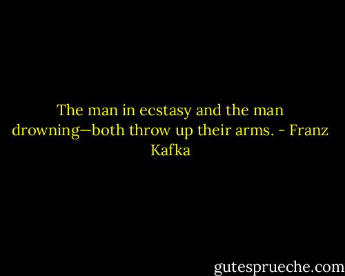The man in ecstasy and the man drowning—both throw up their arms. - Franz Kafka