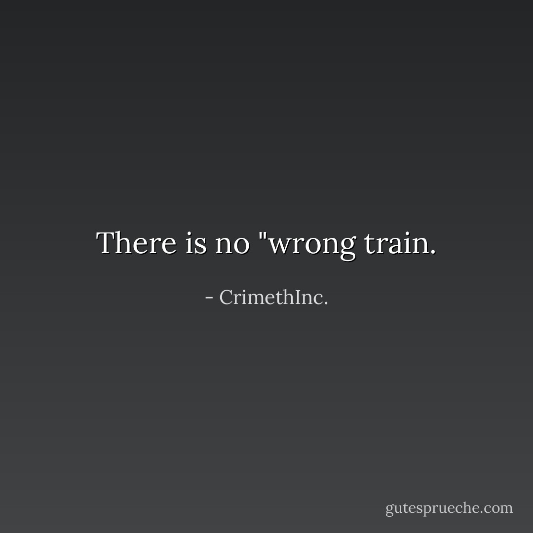 There is no "wrong train. - CrimethInc.