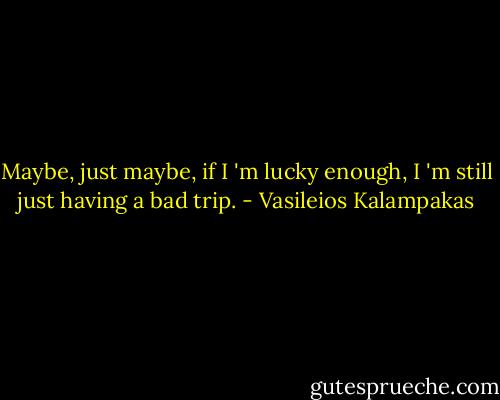 Maybe, just maybe, if I 'm lucky enough, I 'm still just having a bad trip. - Vasileios Kalampakas