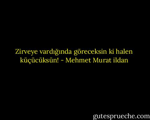 Zirveye vardığında göreceksin ki halen küçücüksün! - Mehmet Murat ildan