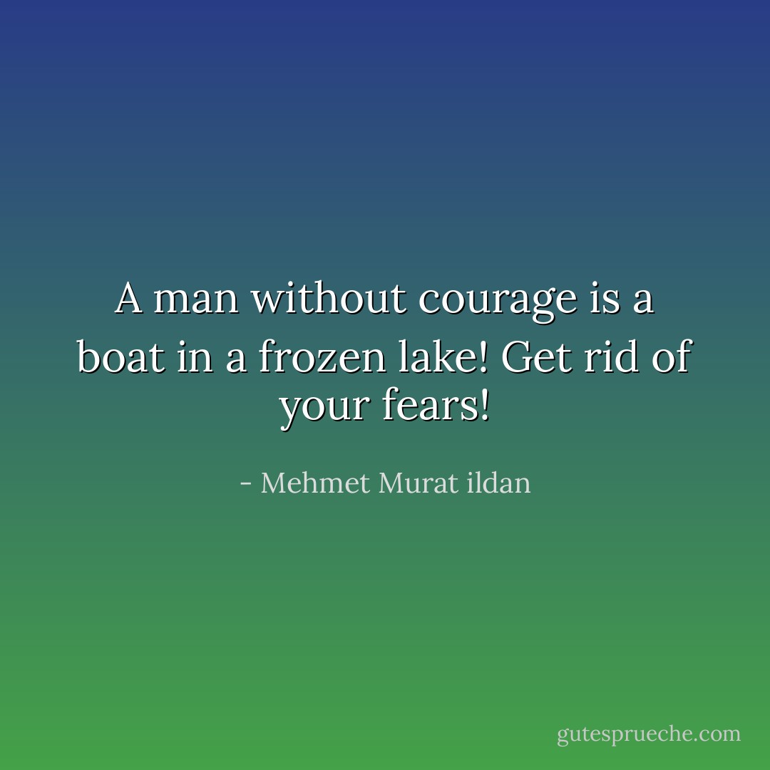A man without courage is a boat in a frozen lake! Get rid of your fears! - Mehmet Murat ildan