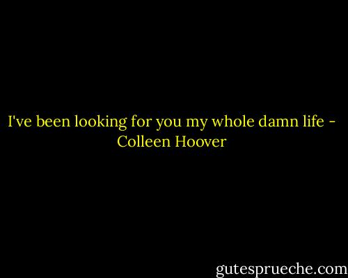 I've been looking for you my whole damn life - Colleen Hoover