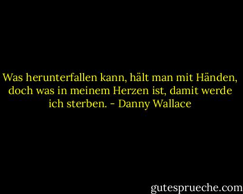 Was herunterfallen kann, hält man mit Händen, doch was in meinem Herzen ist, damit werde ich sterben. - Danny Wallace