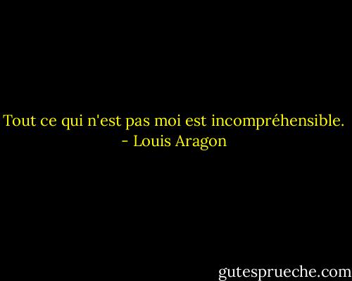 Tout ce qui n'est pas moi est incompréhensible. - Louis Aragon