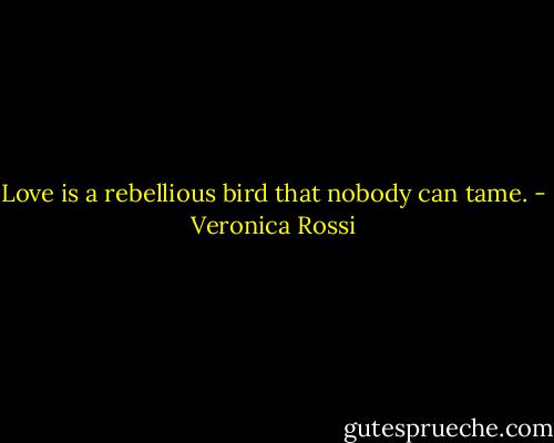 Love is a rebellious bird that nobody can tame. - Veronica Rossi