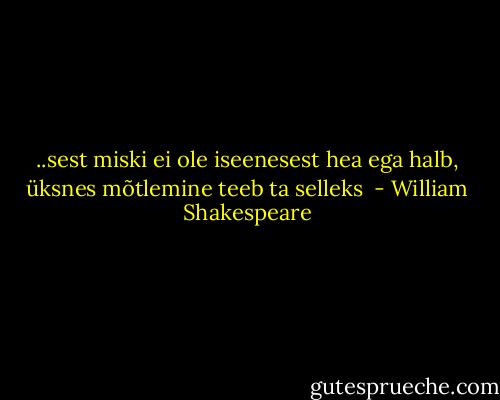 ..sest miski ei ole iseenesest hea ega halb, üksnes mõtlemine teeb ta selleks  - William Shakespeare