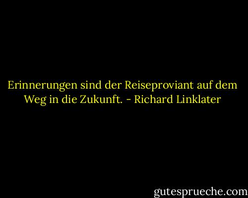 Erinnerungen sind der Reiseproviant auf dem Weg in die Zukunft. - Richard Linklater