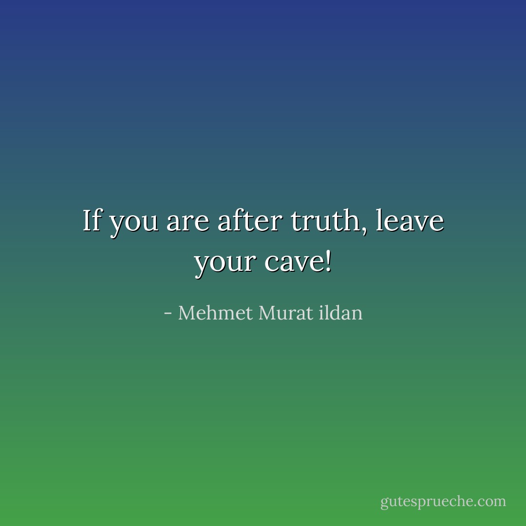 If you are after truth, leave your cave! - Mehmet Murat ildan