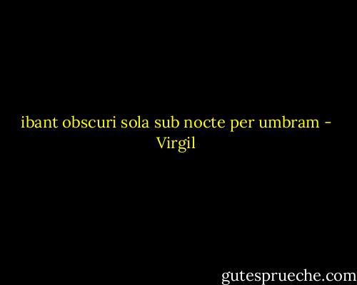 ibant obscuri sola sub nocte per umbram - Virgil