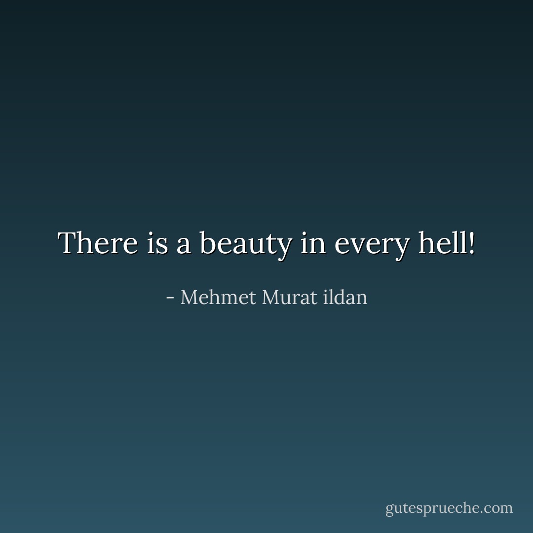 There is a beauty in every hell! - Mehmet Murat ildan