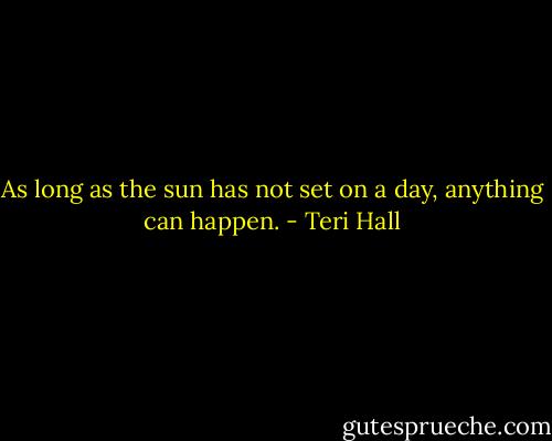 As long as the sun has not set on a day, anything can happen. - Teri Hall