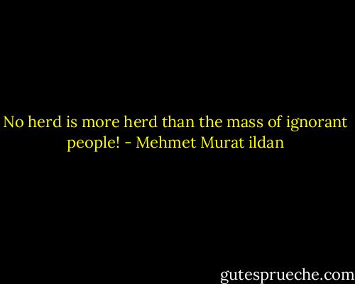 No herd is more herd than the mass of ignorant people! - Mehmet Murat ildan