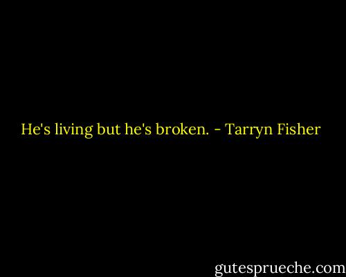 He's living but he's broken. - Tarryn Fisher
