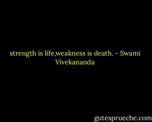 strength is life,weakness is death. - Swami Vivekananda