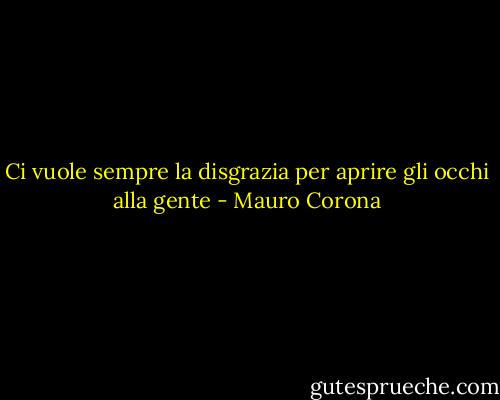 Ci vuole sempre la disgrazia per aprire gli occhi alla gente - Mauro Corona