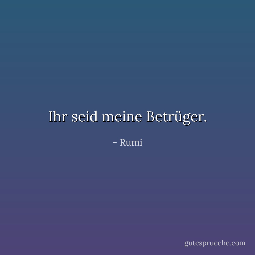 Ihr seid meine Betrüger. - Rumi<