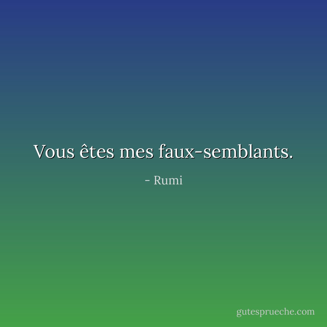 Vous êtes mes faux-semblants. - Rumi