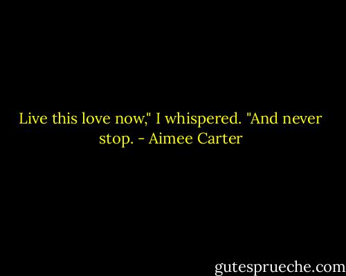 Live this love now," I whispered. "And never stop. - Aimee Carter
