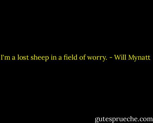 I'm a lost sheep in a field of worry. - Will Mynatt