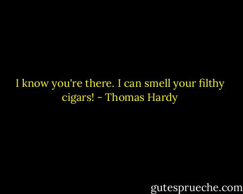 I know you're there. I can smell your filthy cigars! - Thomas Hardy