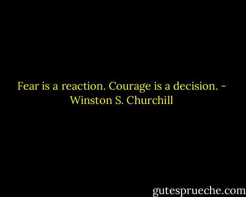Fear is a reaction. Courage is a decision. - Winston S. Churchill