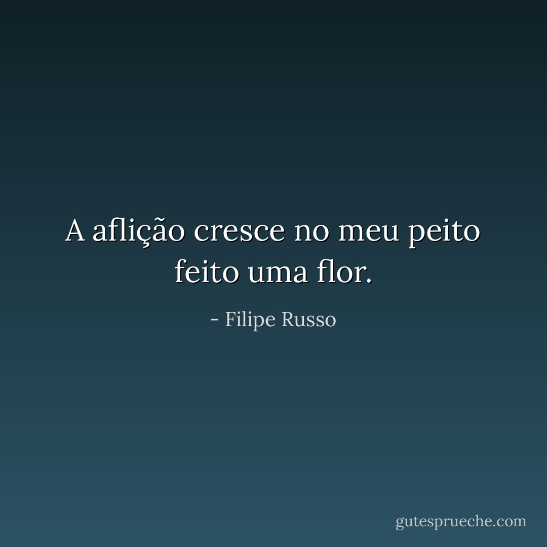 A aflição cresce no meu peito feito uma flor. - Filipe Russo