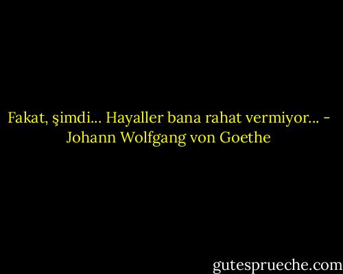 Fakat, şimdi... Hayaller bana rahat vermiyor... - Johann Wolfgang von Goethe