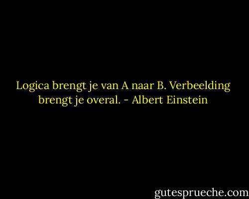 Logica brengt je van A naar B. Verbeelding brengt je overal. - Albert Einstein