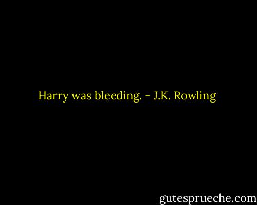 Harry was bleeding. - J.K. Rowling