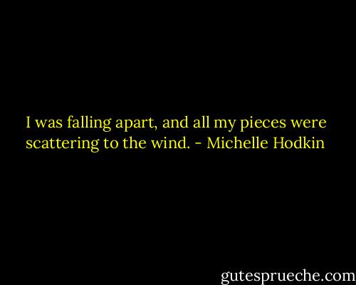I was falling apart, and all my pieces were scattering to the wind. - Michelle Hodkin