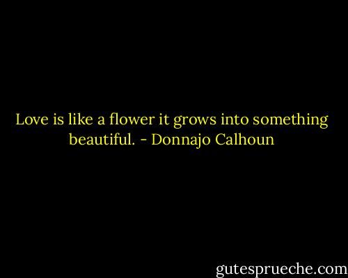 Love is like a flower it grows into something beautiful. - Donnajo Calhoun