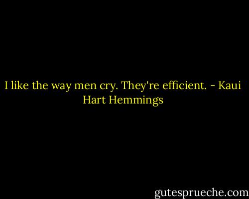 I like the way men cry. They're efficient. - Kaui Hart Hemmings
