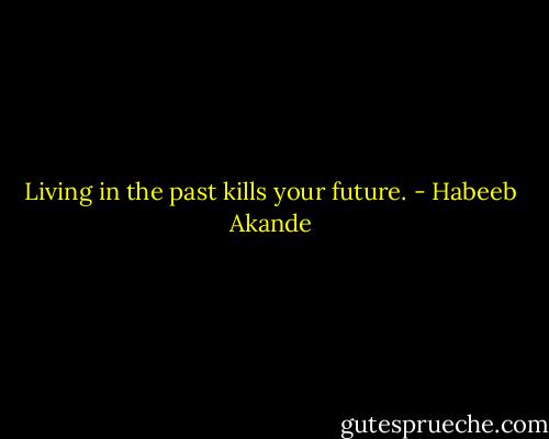 Living in the past kills your future. - Habeeb Akande