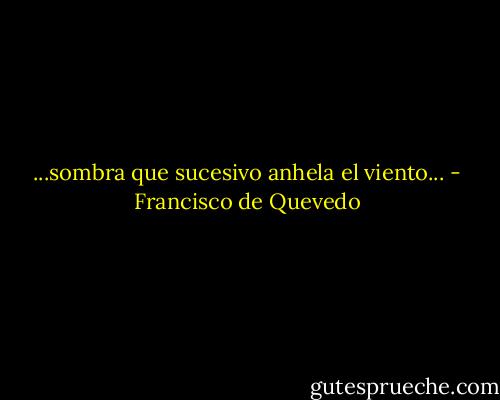 ...sombra que sucesivo anhela el viento... - Francisco de Quevedo