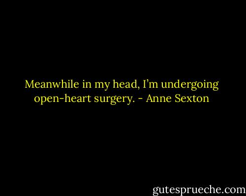 Meanwhile in my head, I’m undergoing open-heart surgery. - Anne Sexton