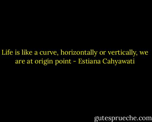 Life is like a curve, horizontally or vertically, we are at origin point - Estiana Cahyawati