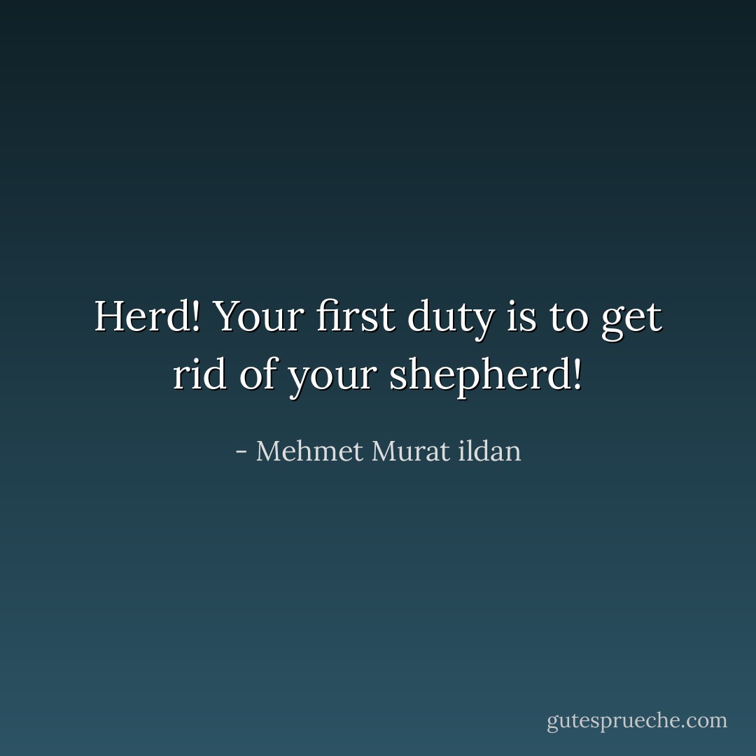 Herd! Your first duty is to get rid of your shepherd! - Mehmet Murat ildan