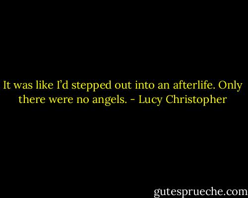 It was like I’d stepped out into an afterlife. Only there were no angels. - Lucy Christopher