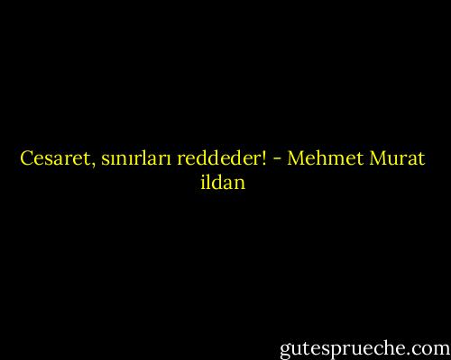 Cesaret, sınırları reddeder! - Mehmet Murat ildan