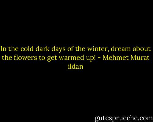 In the cold dark days of the winter, dream about the flowers to get warmed up! - Mehmet Murat ildan