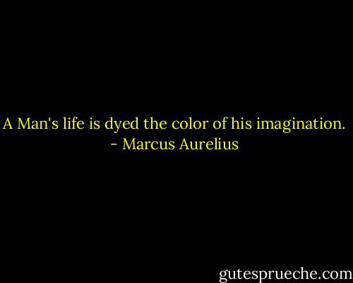 A Man's life is dyed the color of his imagination. - Marcus Aurelius