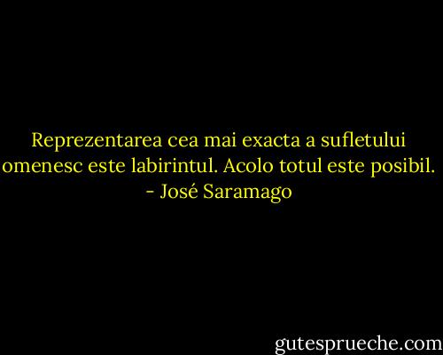 Reprezentarea cea mai exacta a sufletului omenesc este labirintul. Acolo totul este posibil. - José Saramago