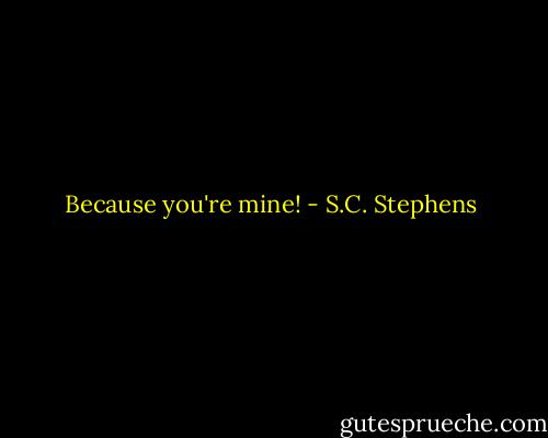 Because you're mine! - S.C. Stephens