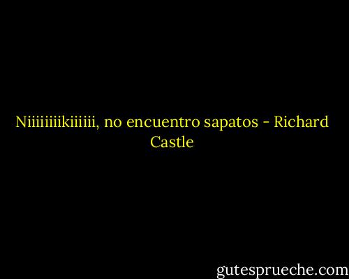 Niiiiiiiikiiiiii, no encuentro sapatos - Richard Castle