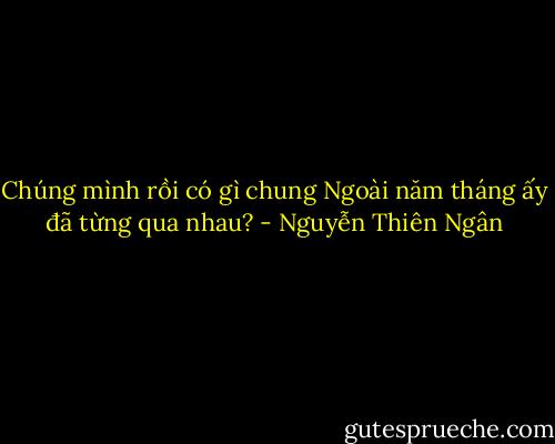 Chúng mình rồi có gì chung<br />Ngoài năm tháng ấy đã từng qua nhau? - Nguyễn Thiên Ngân