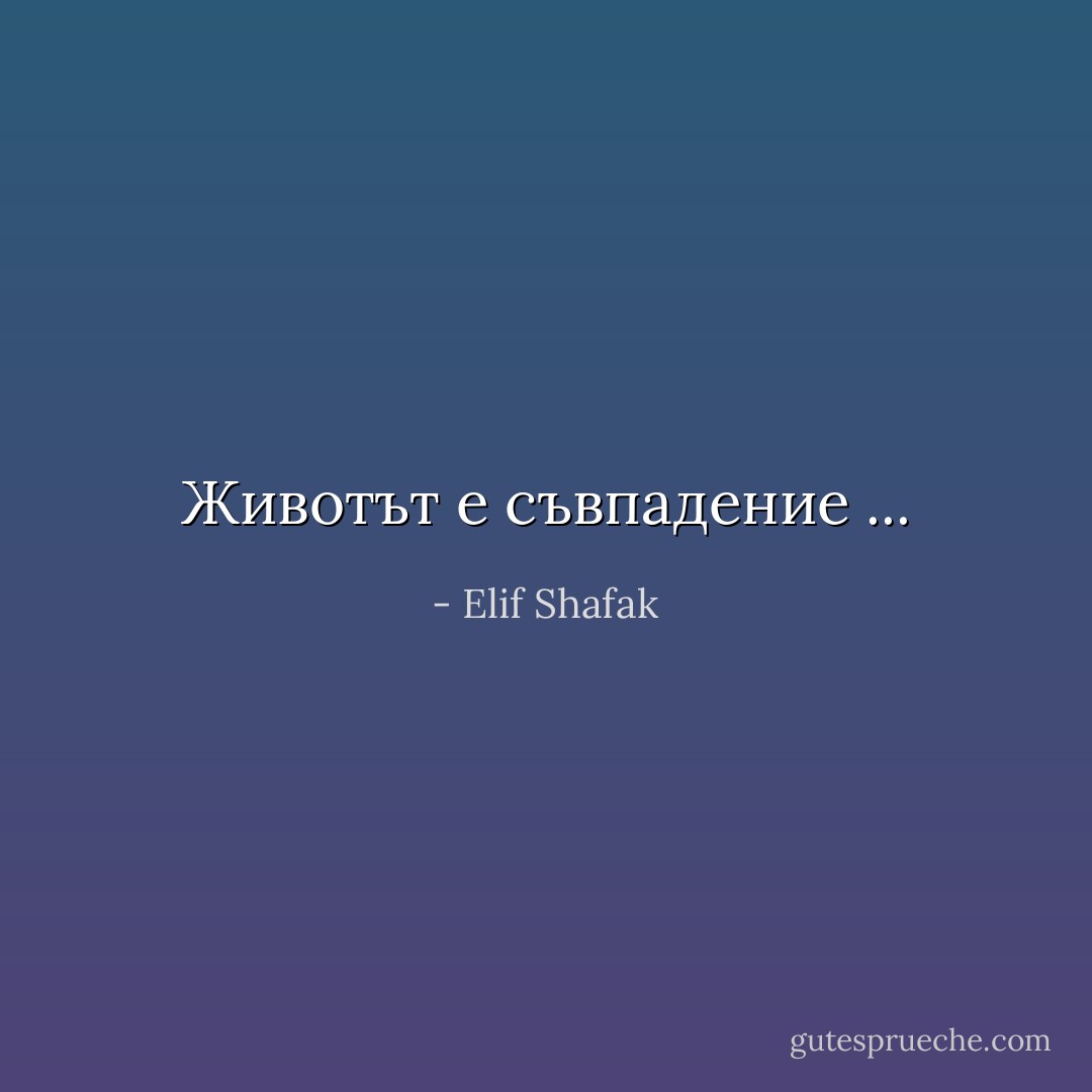 Животът е съвпадение ... - Elif Shafak