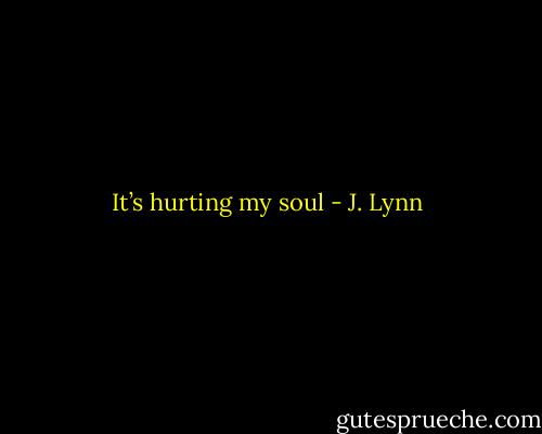 It’s hurting my soul - J. Lynn