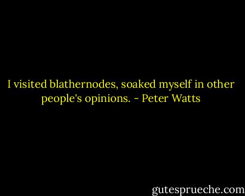 I visited blathernodes, soaked myself in other people's opinions. - Peter Watts